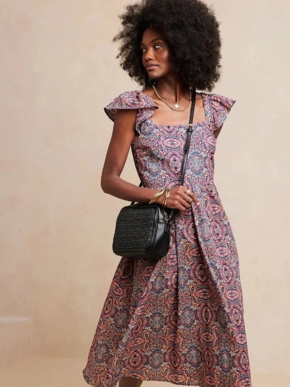 NWT Banana Republic Open Back Tie Midi Dress